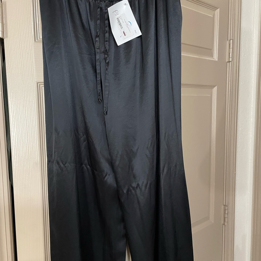 PJ Harlow Black Satin Pant